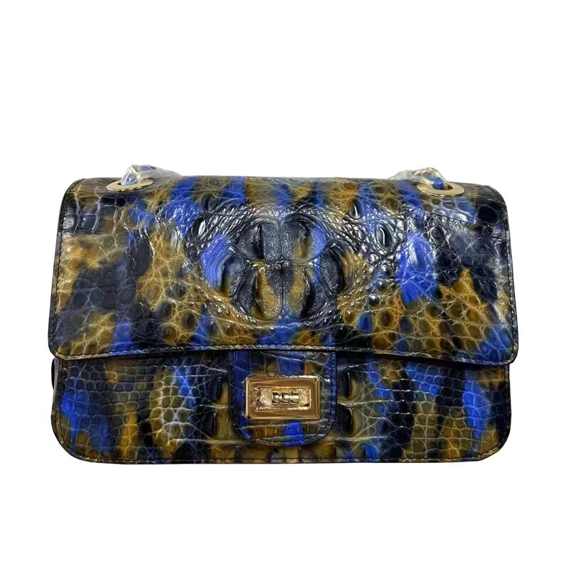 TEE New Skull Crocodile Skin Women's Shoulder Bag Leisure Real Crocodile Leather Lady Crossbody Bag Fashion Large Capacity Bag