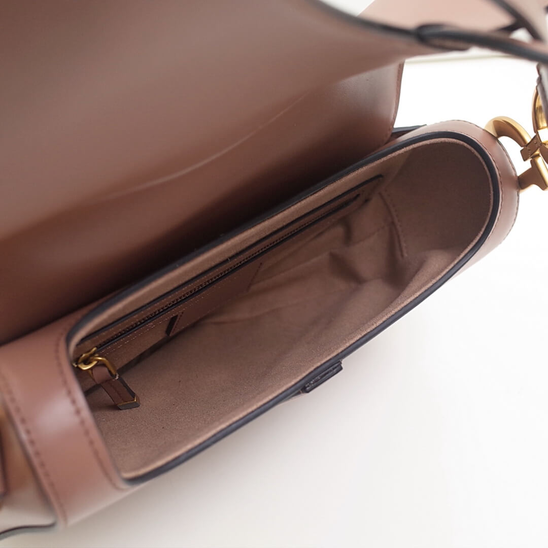 do saddle bag nude gold 26cm hardware plain leather 6816