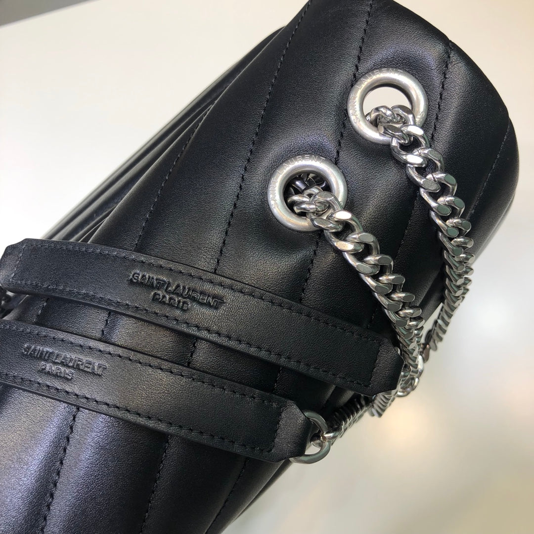 ysl 457014 loulou front flap bag silver hardware supper big size 38cm