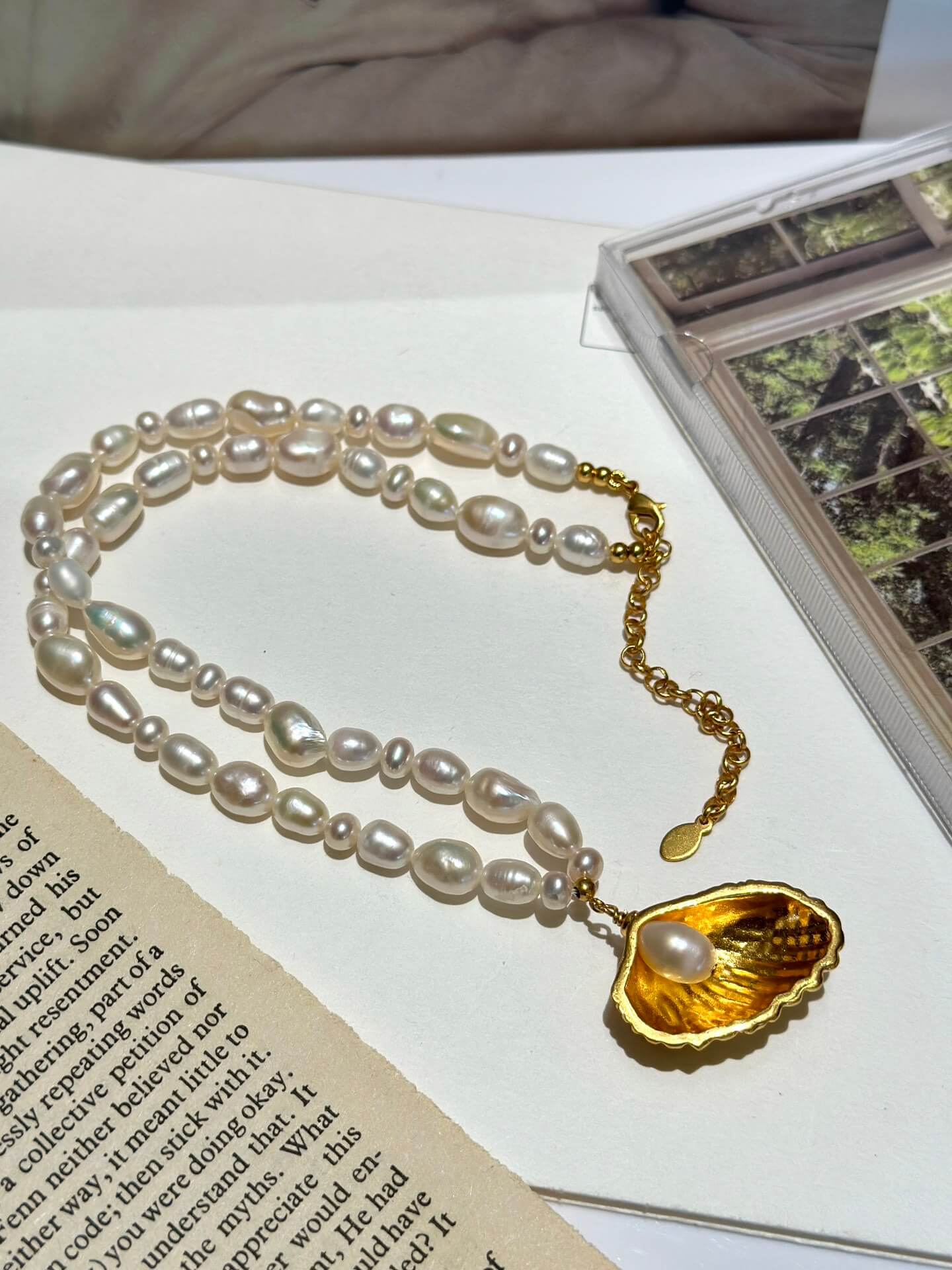 shell pearl trendy niche design medieval necklace xlc13