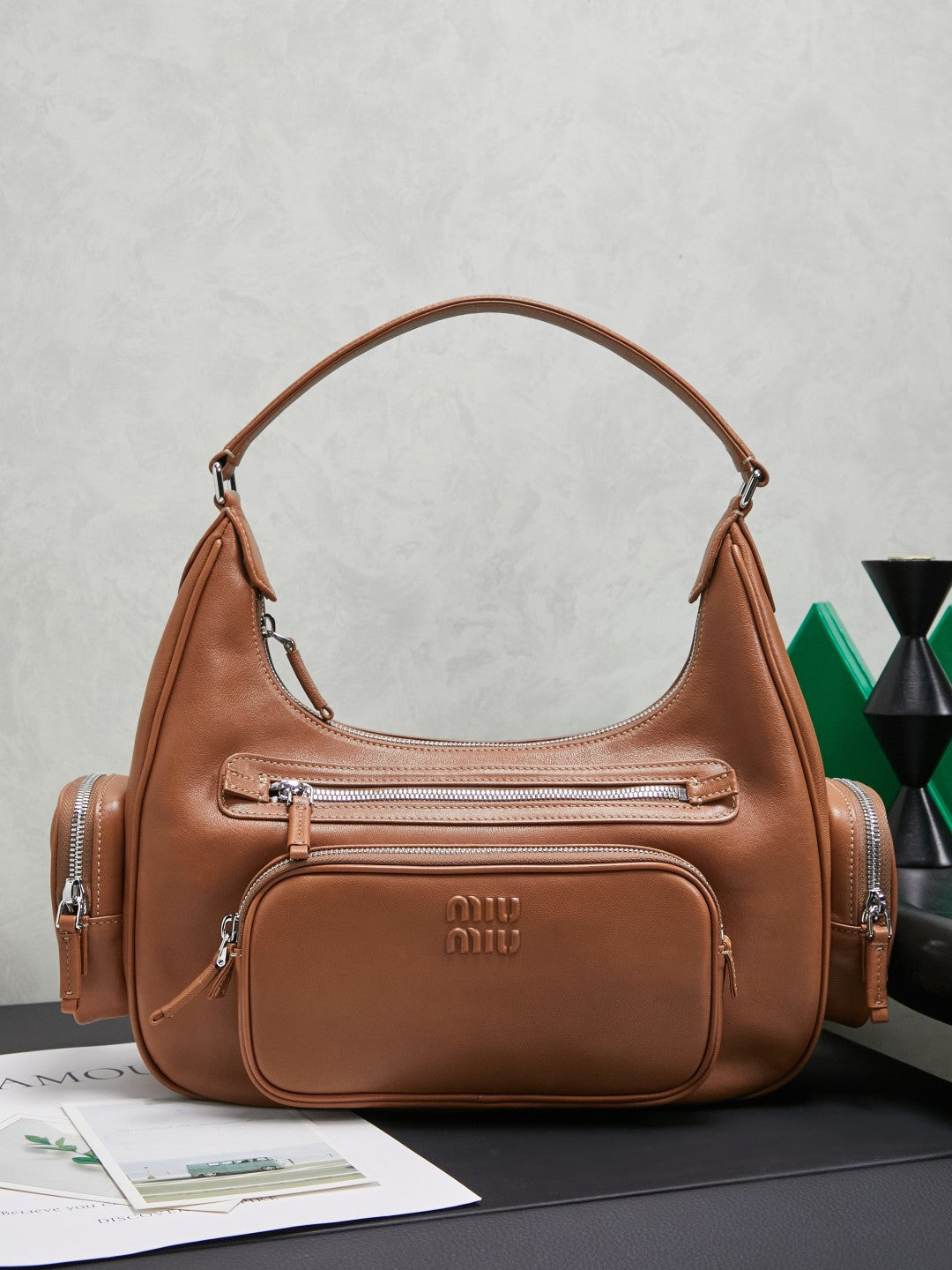 Miu Miu Pocket Bag 5BC189 Brown Caramel - View 9