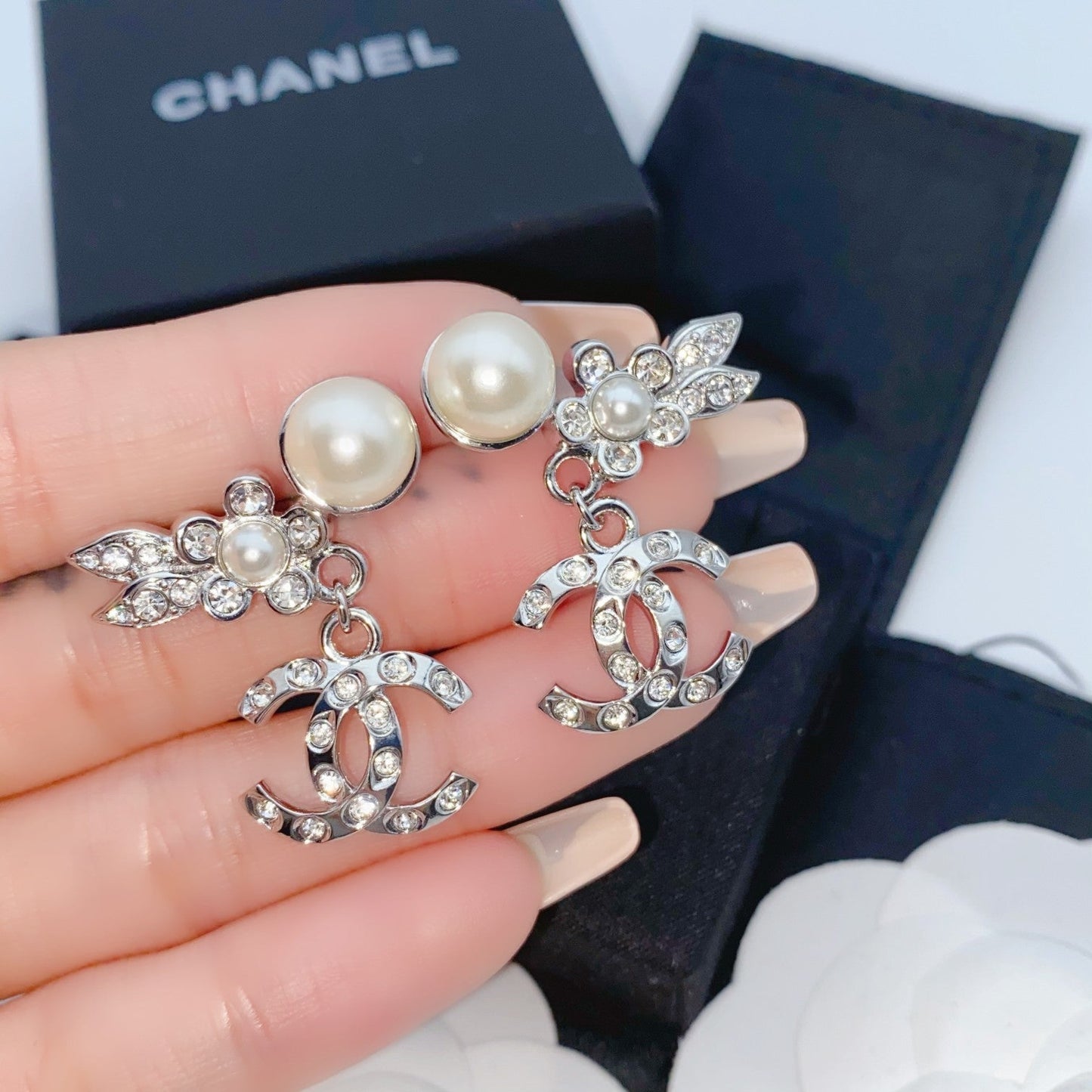 cha cc earrings brilliant starry sky design light gold free shipping