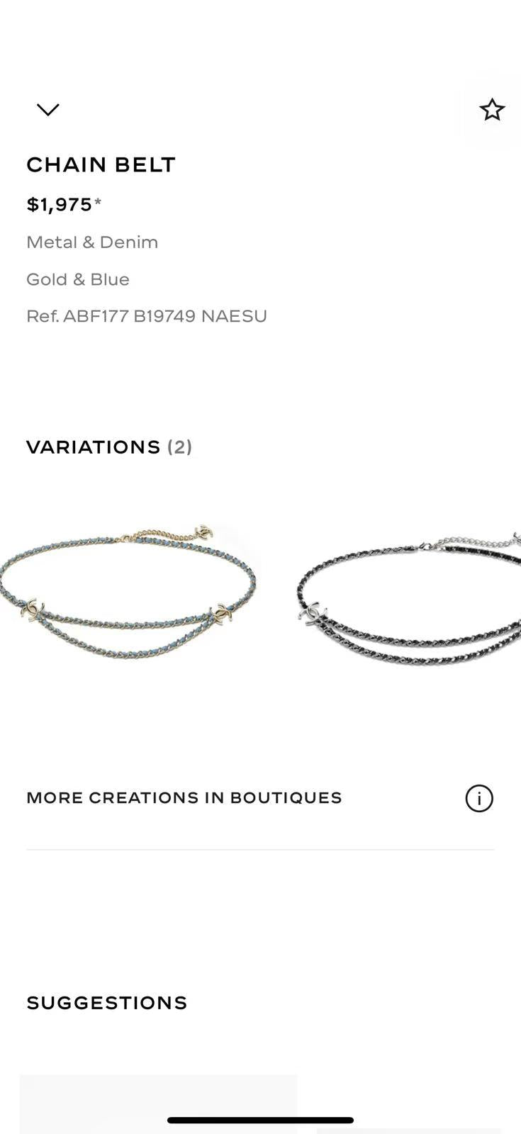 Chanel chain belt ABF177