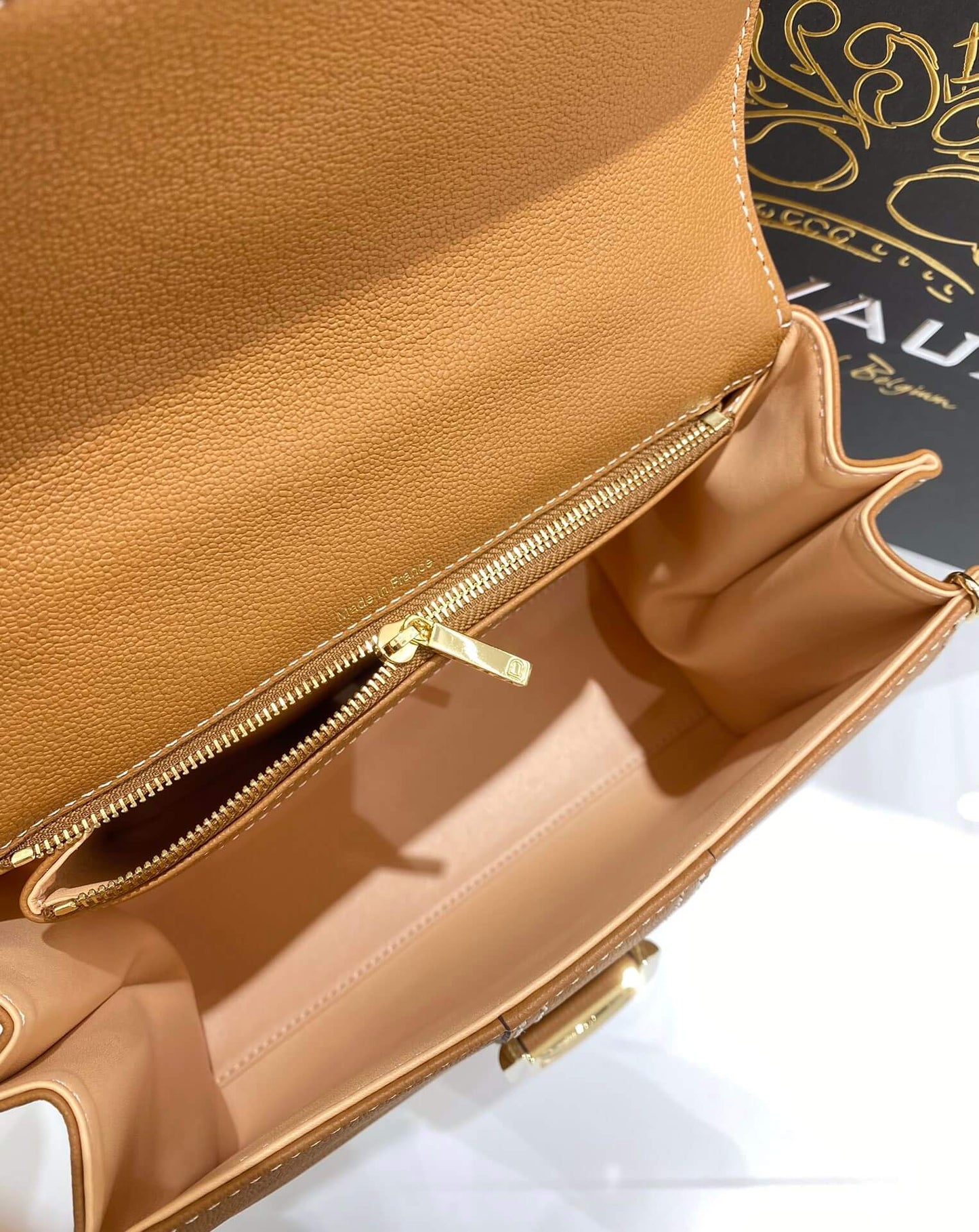 031325080 brown de lvaux berillnt cowhide togo leather wax thread handmade