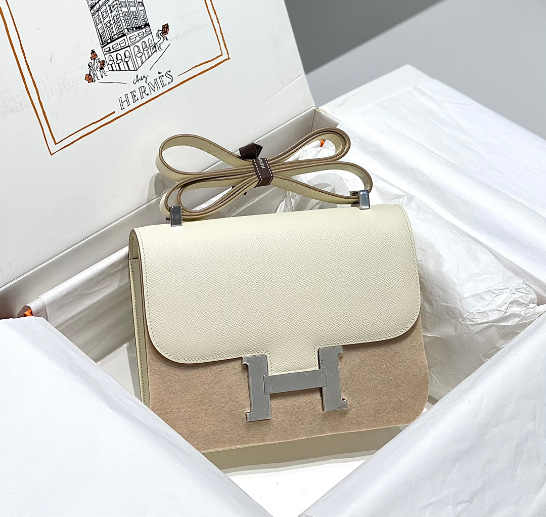 Hermès Constance 23 Milkshake White Silver Hardware 26050923
