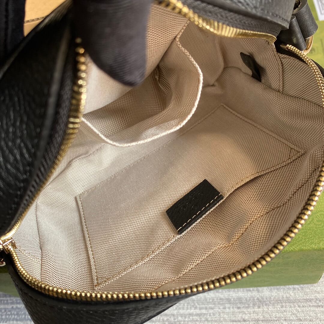 gg 308364 cross body bags 22cm black cowhide real leather shoulder bag