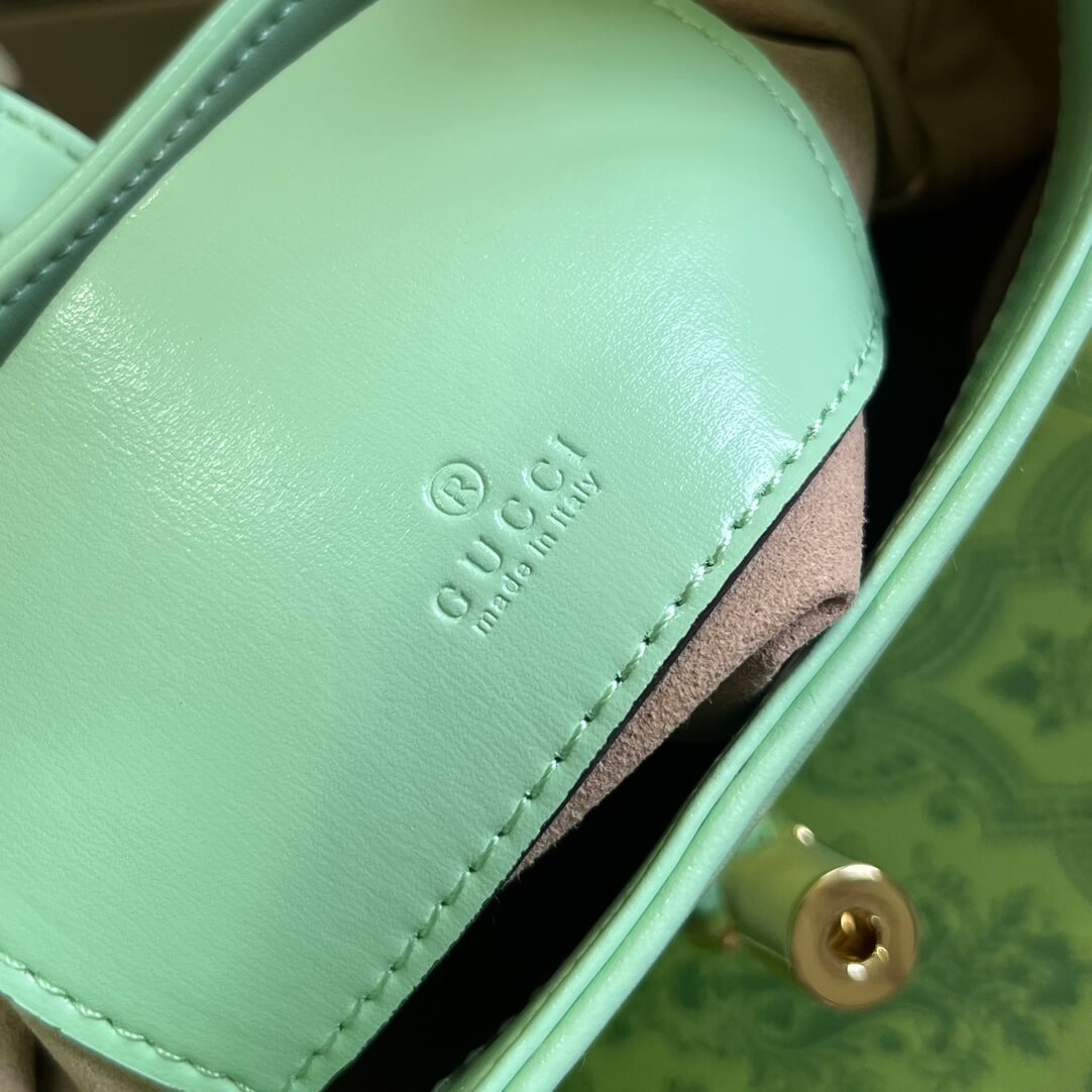gg637091 handbag 19cm light green cowhide