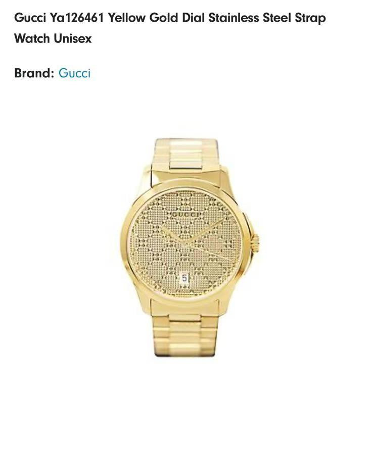 gucci dial stainless steel strap watch ya126402