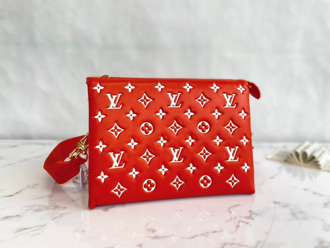 m20761 coussin pm monogram 26cm red cowhide leathe