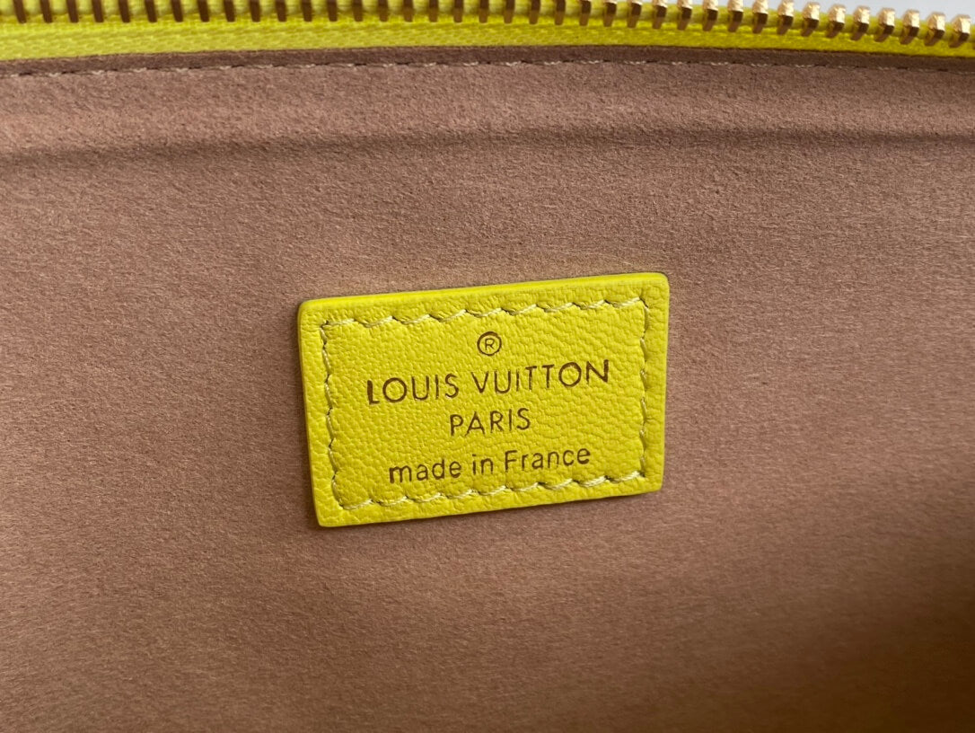 m20843 coussin pm monogram 26cm yellow cowhide leathe