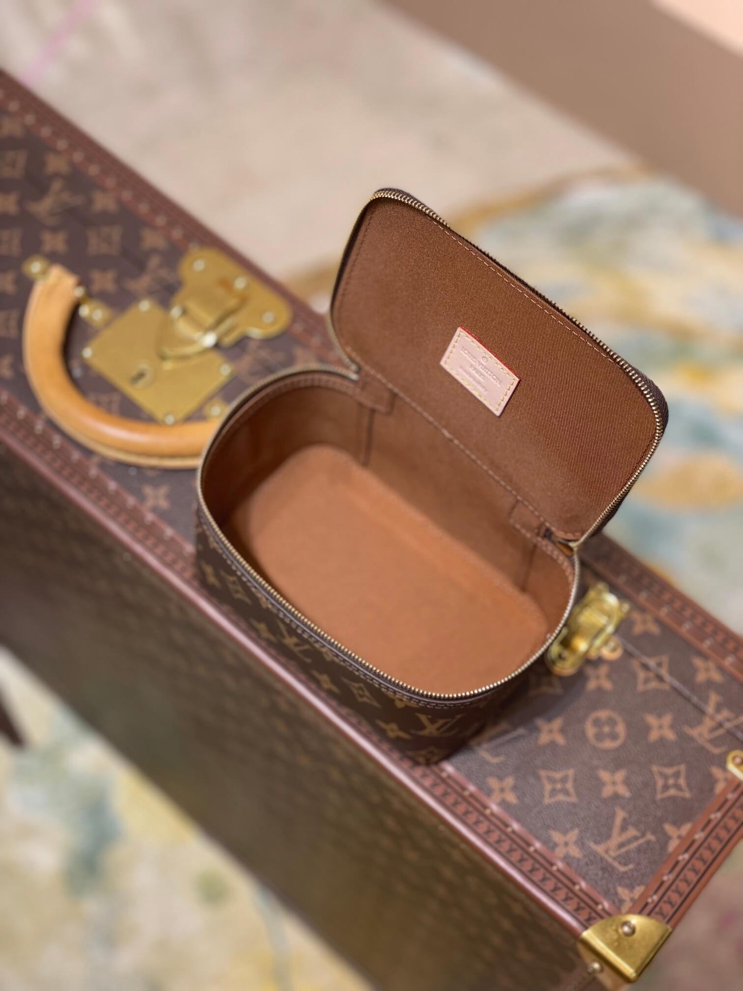 m43688 cosmetic bag brown monogram 17cm