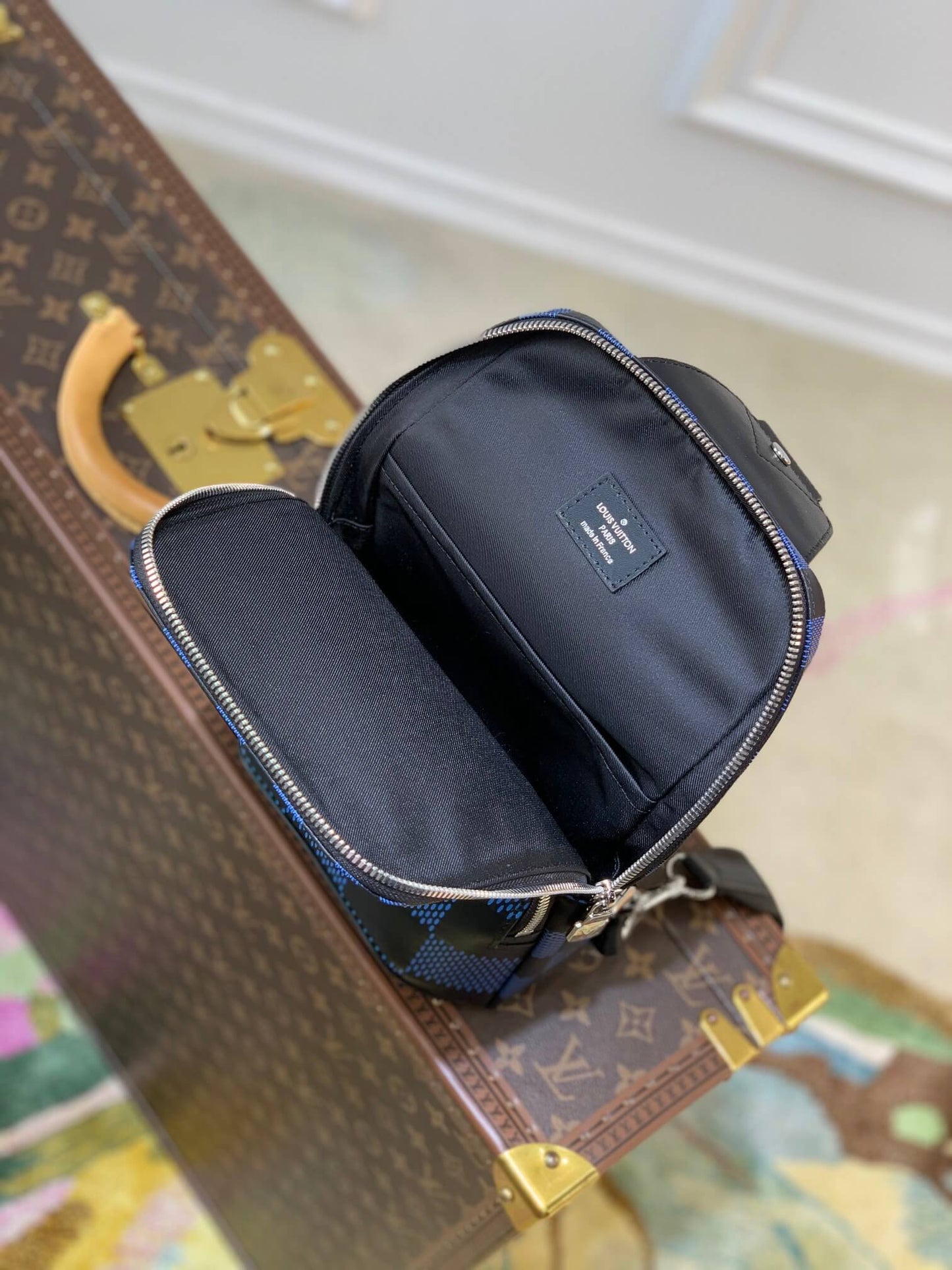 n50038 avenue damier infini 3d 20cm blue