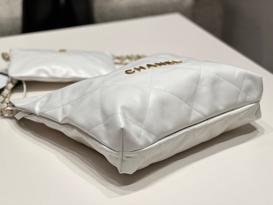 ?????????? mm calfskin and gold metal 39cm white