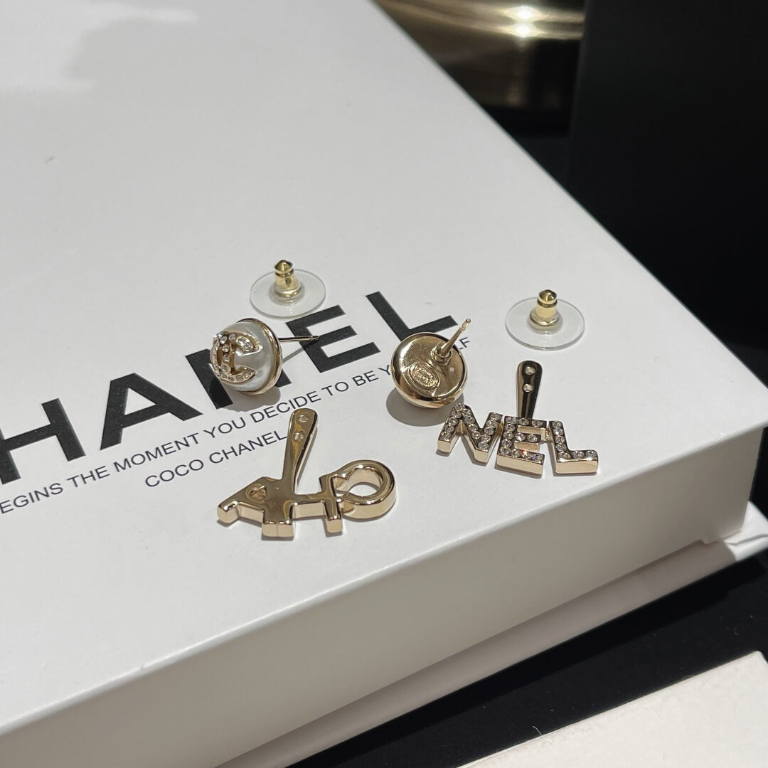cha hce101 rhinestone alphabet earrings free shipping