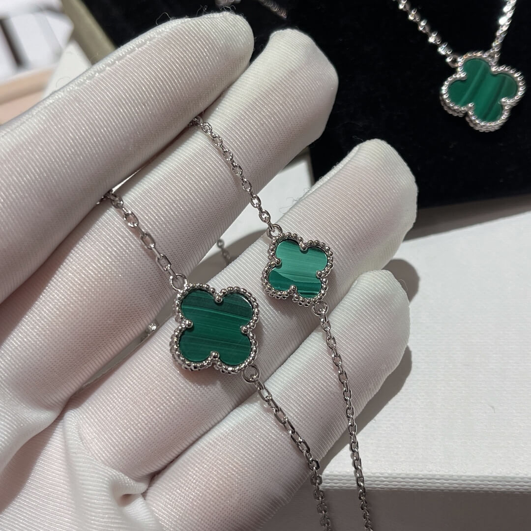 fd018 four leaf clover malachite series