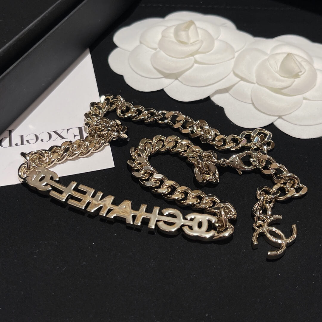 cha kf06081 necklace letter chain