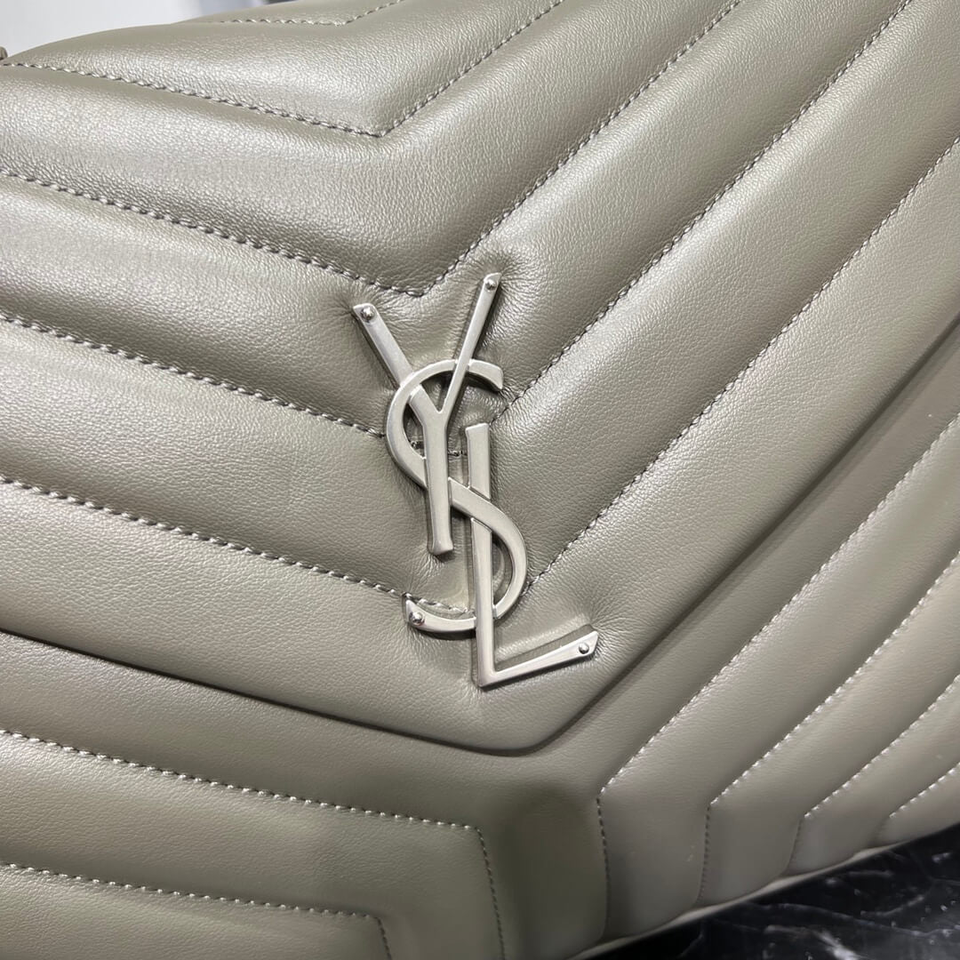 ysl 459749 shoulder bag grey yellow metal white