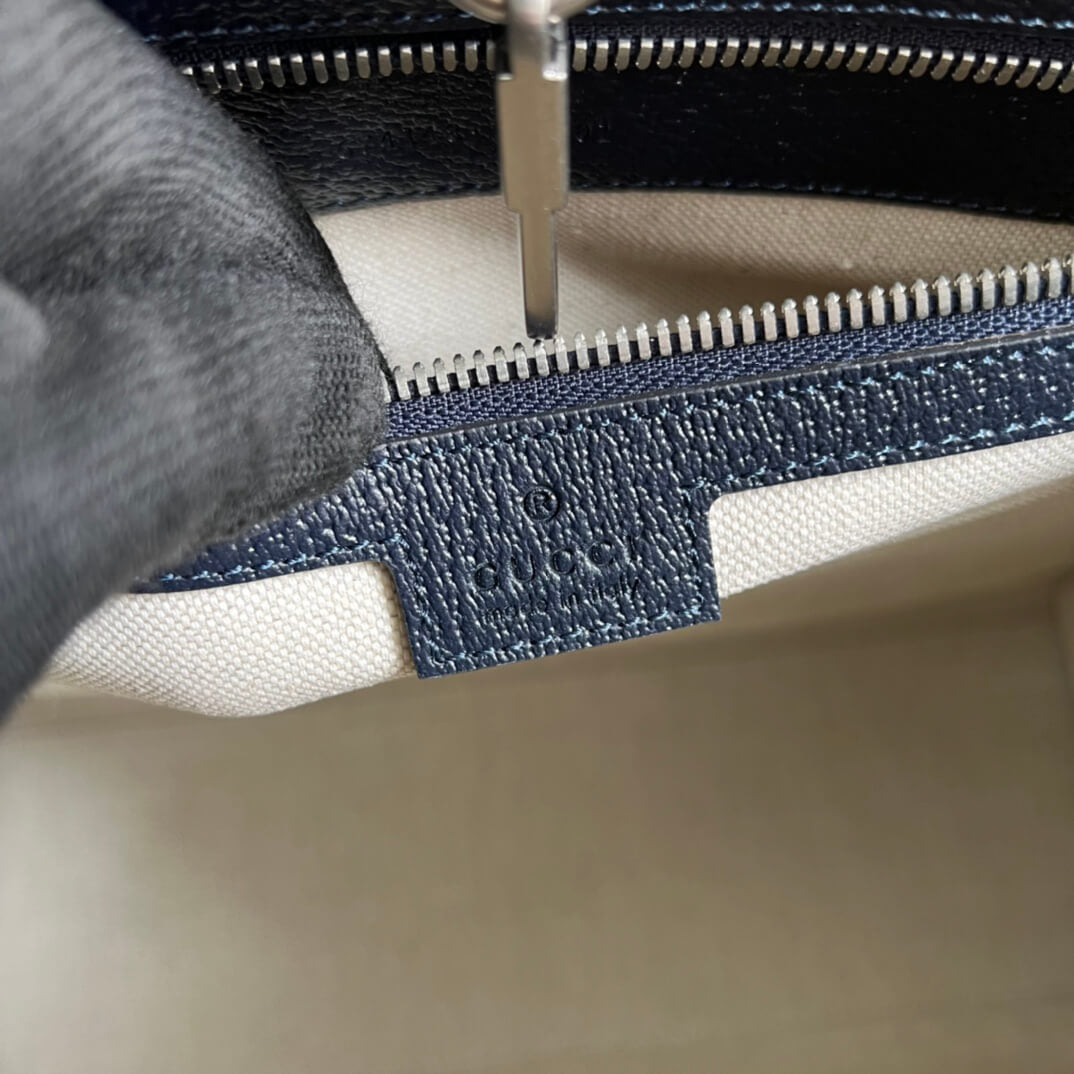 gc 674148 handbag blue pvc leather