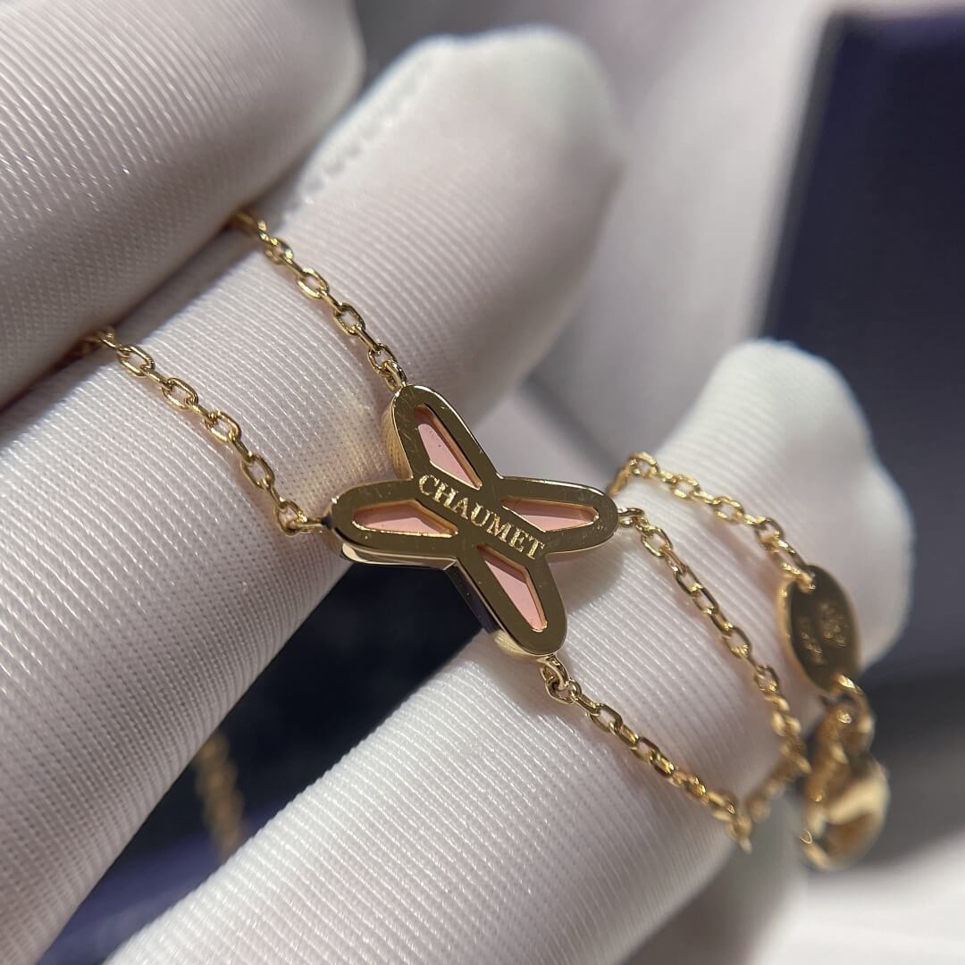 bracelet pink butterfly gold chain free shipping ub002