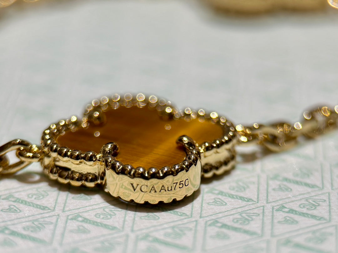 high quality luxury four leaf clover five flower 18k bracelet slc14