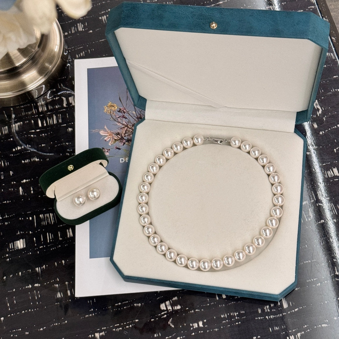 star style french high quality edison retro large pearl necklace with millimeter pearl earrings xlad265c45