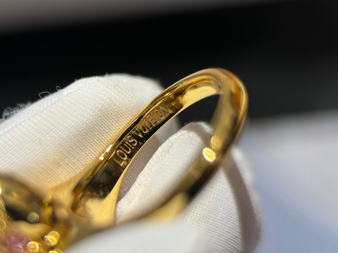 2024 new diamond set letter high end seasonal luxury bracelet flower ring szc8