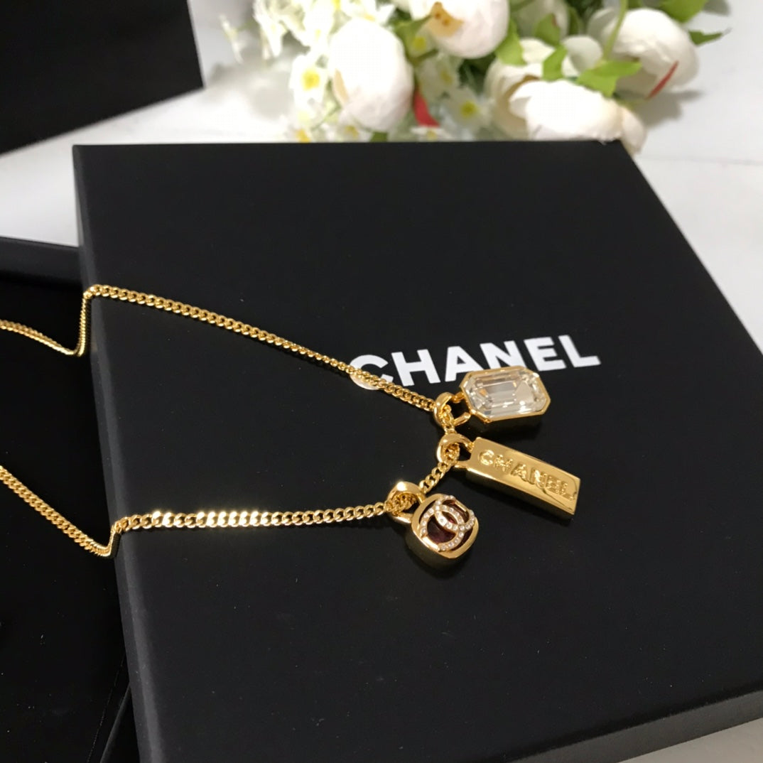 star fashion versatile rock sugar gold necklace xl13168a33