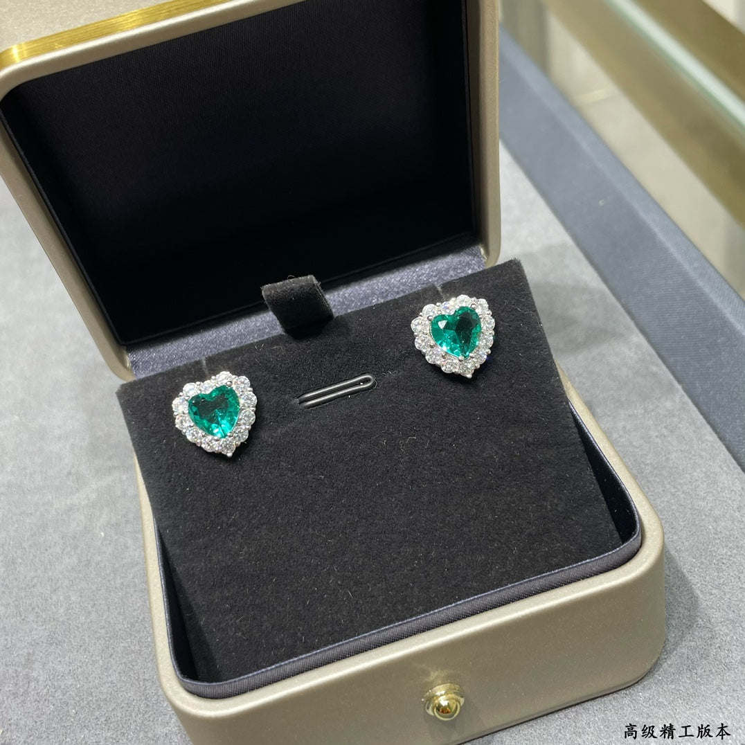 paraibas best selling fashion niche ice blue heart earrings eha136