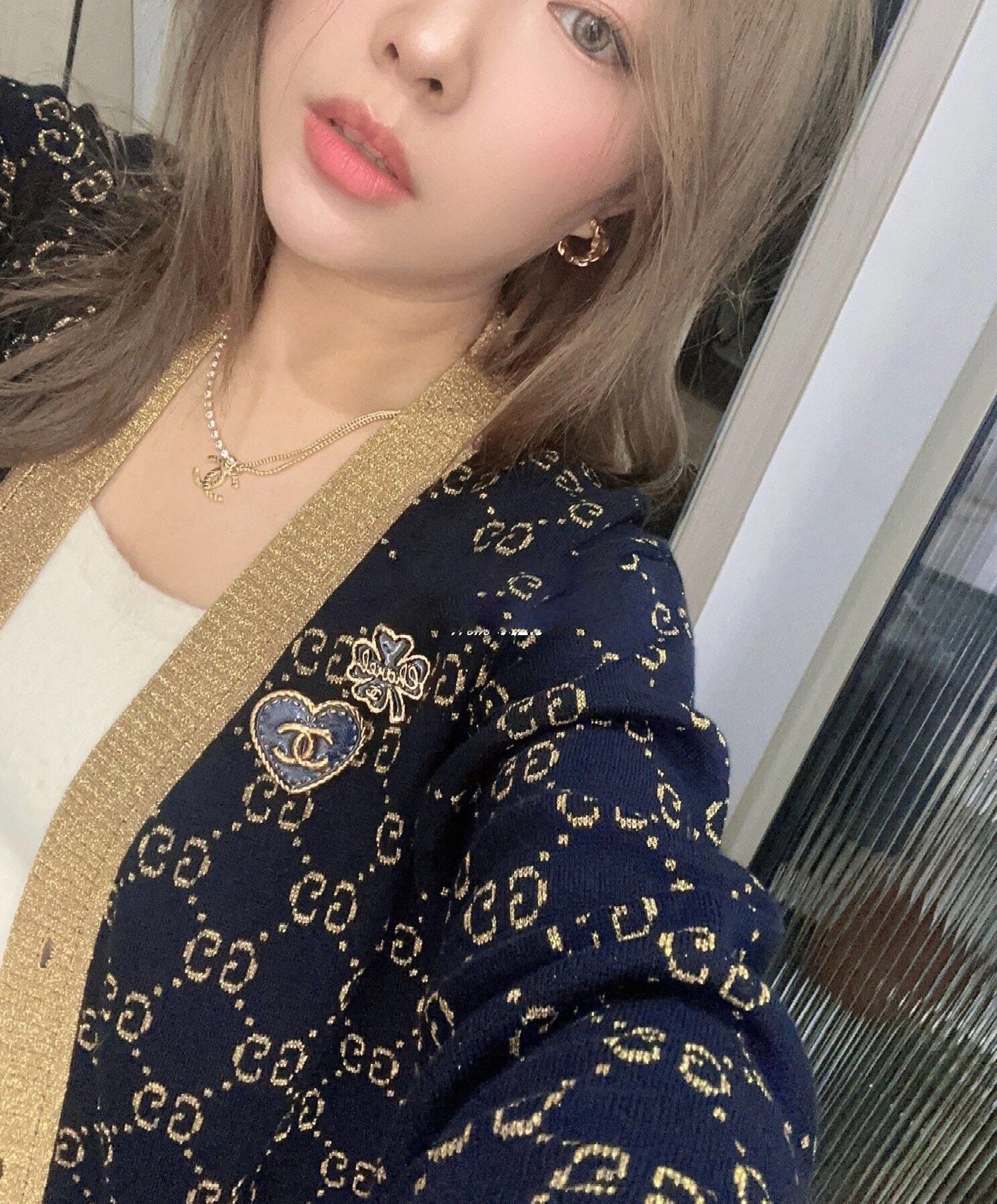 chanel24s latest vintage necklace with a high end double chain collarbone chain xlc43