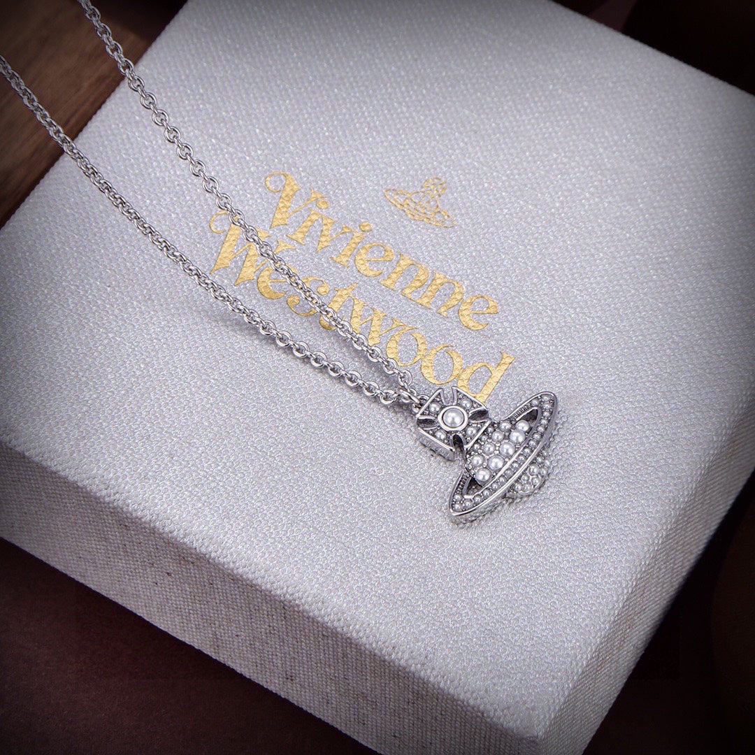 european and american fashion empress dowager saturn hollow gold necklace xla64