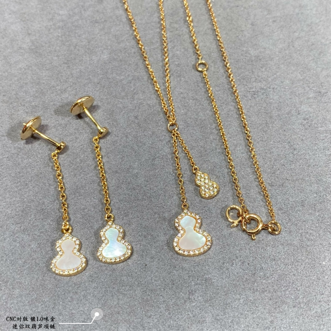 hot selling light luxury collarbone kirin mini double gourd necklace xla44