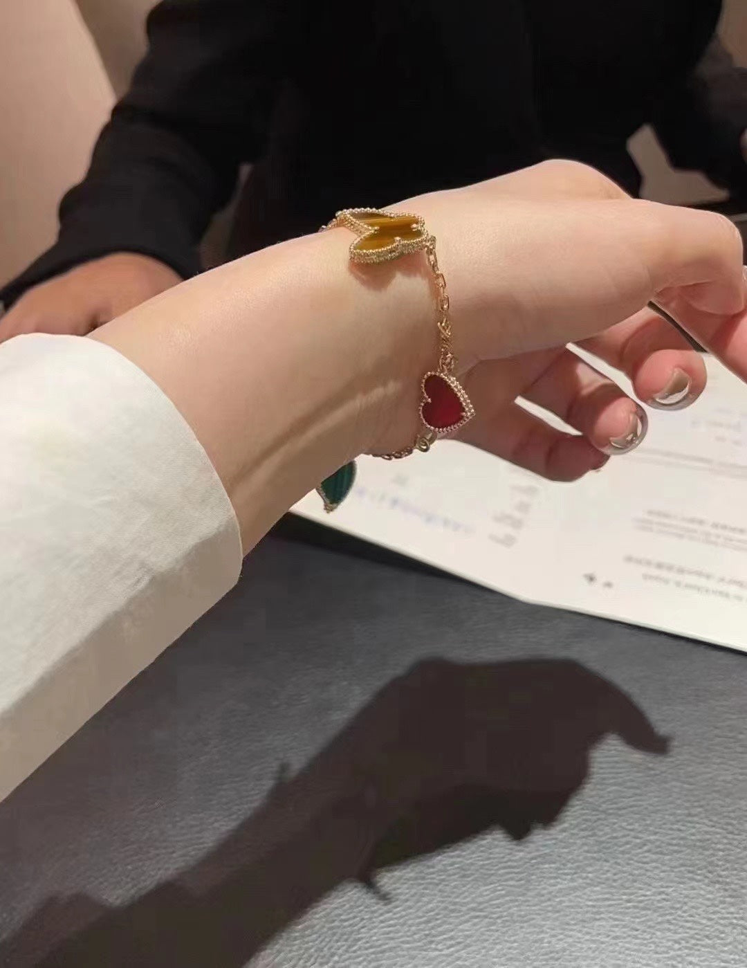 lucky v gold flower butterfly bracelet clover rose gold bracelet sla47