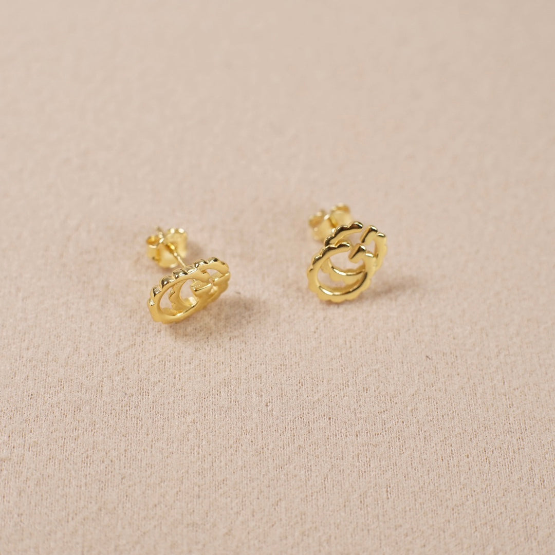 internet celebritys new hot selling simple and versatile double g gold earrings eha76