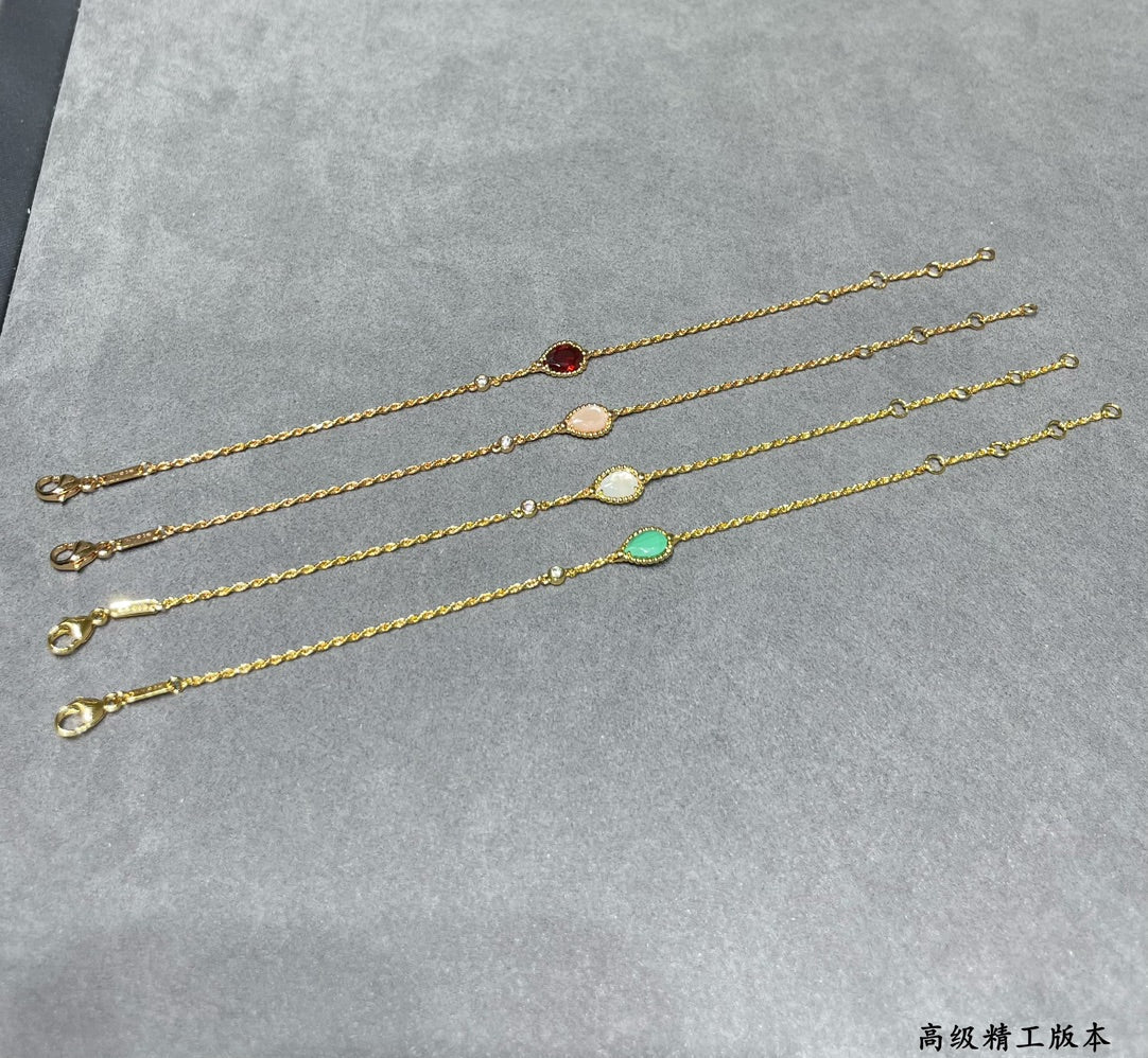 versatile and high end white paypal shilong with diamond water droplets gold bracelet sla29