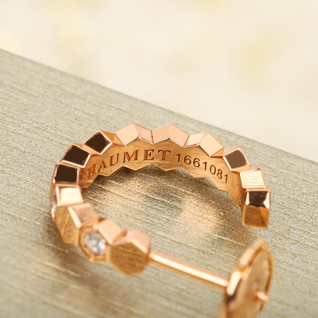 new fashion circle honeycomb rose gold pure silver ear ring eha118