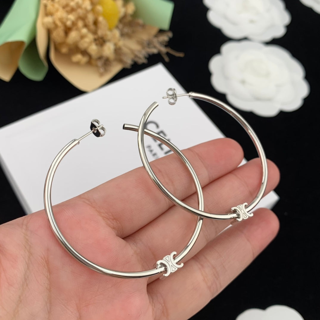 hip hop niche european and american style large circle gold glossy exaggerated earrings eha75