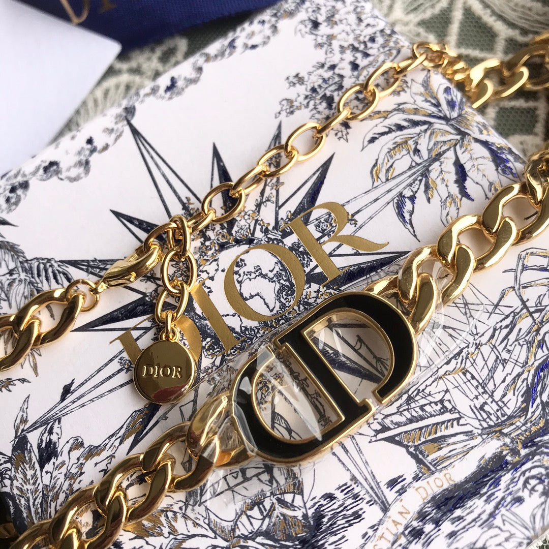 diors new personalized black cd set necklace pearl earrings xla92