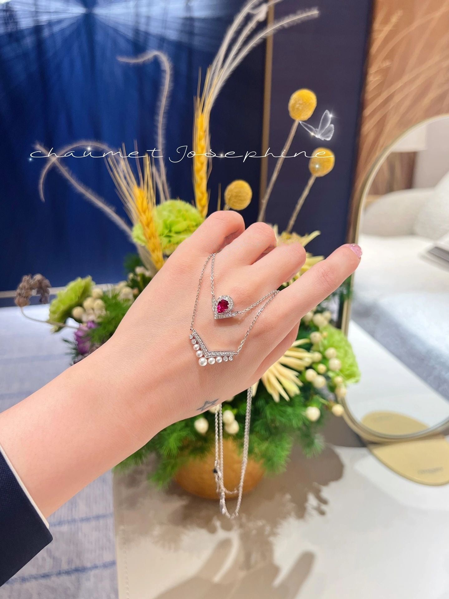 new v shaped luxury water drop full diamond sterling silver necklace xla121