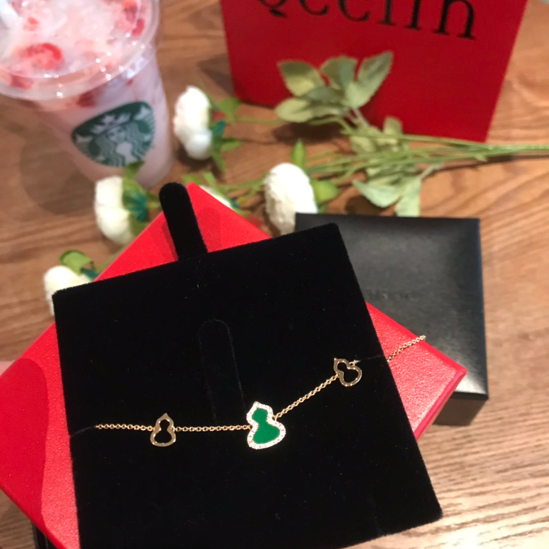 new rose gold green gourd bracelet three gourd versatile bracelet sla28