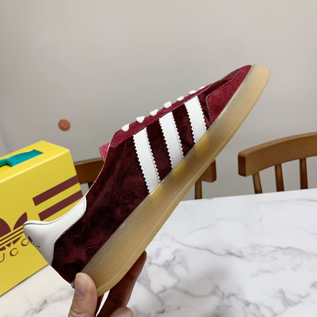new high end color blocking three bar red german training casual couple versatile sports shoes xzh68