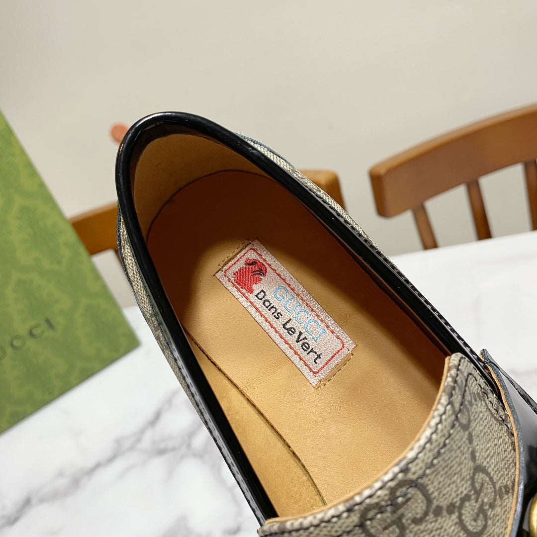 guccis new summer thick sole solid color loafers fashionable sponge cake shoes xzh73