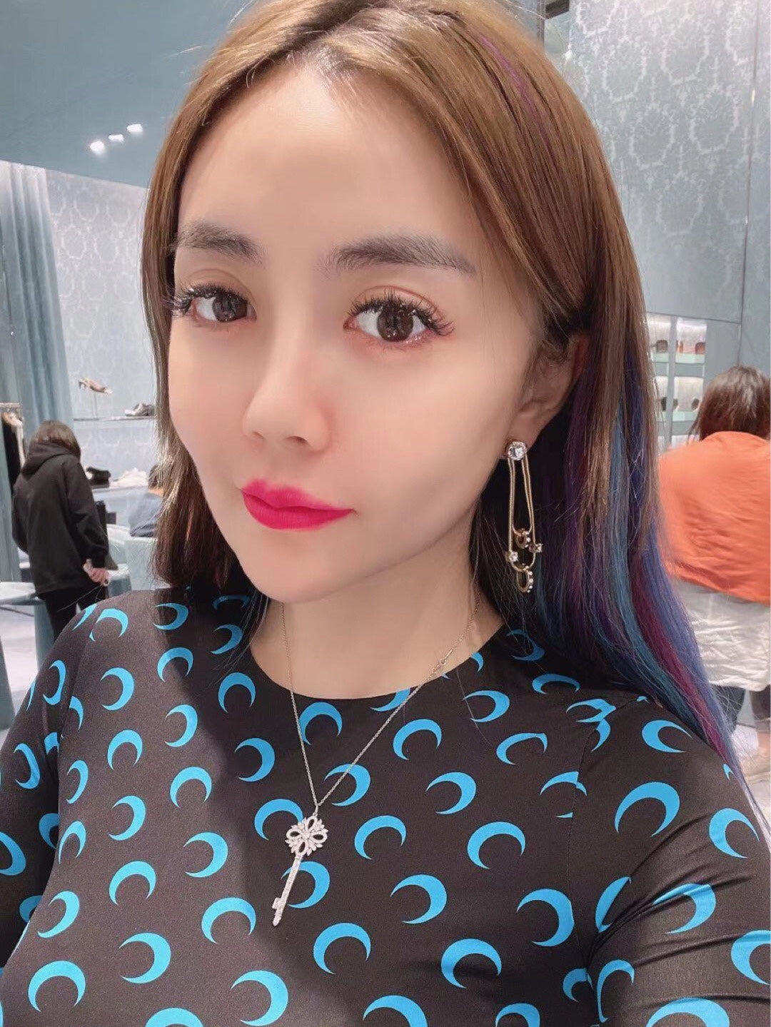 new gold studded three ring earrings with multi layer circular earrings eha97