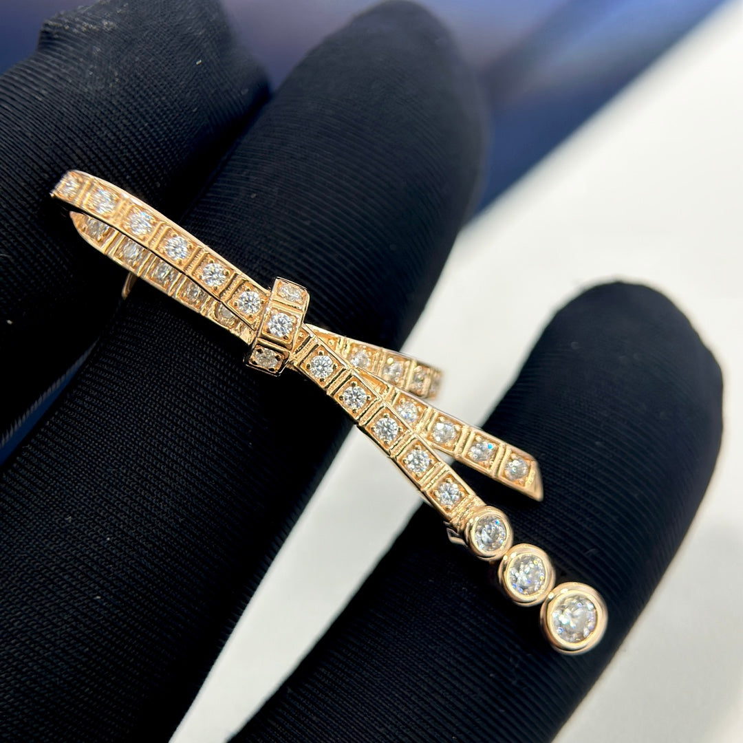 instagram trendy premium rose gold bow knot open ring jza32