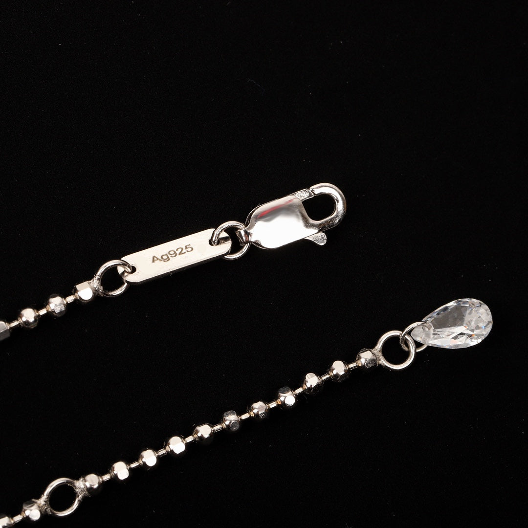 hot selling circular tear shattered milky way silver tassel necklace xla91