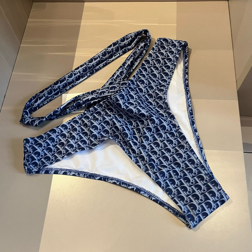 dior sexy hot selling split body treasure blue bikini beach resort swimsuit nya14