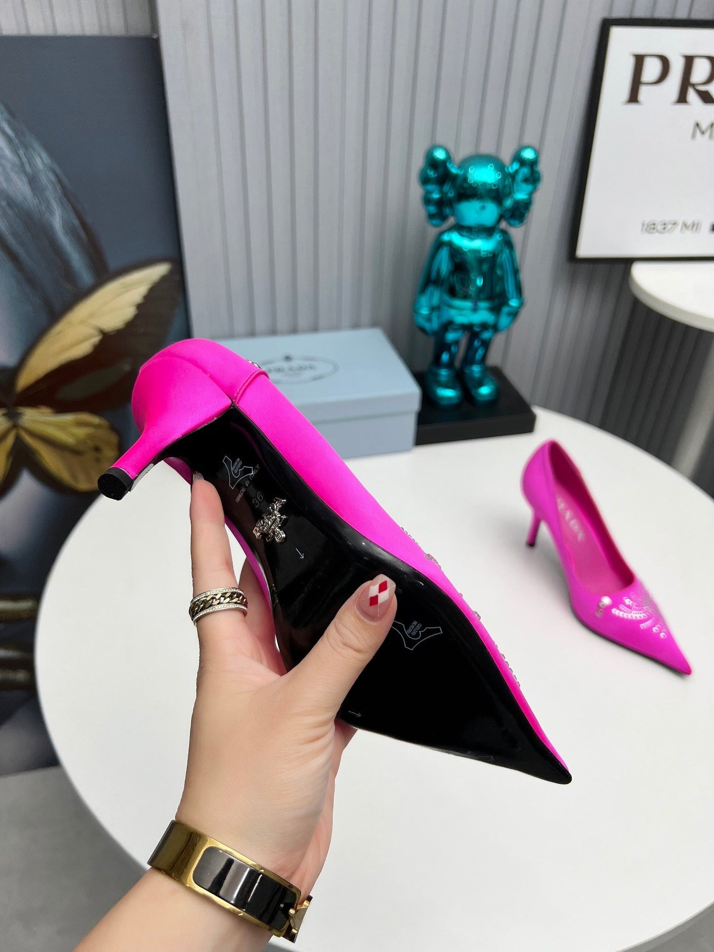 rose red genuine leather single shoe pointed toe slim heel high heels xzh171