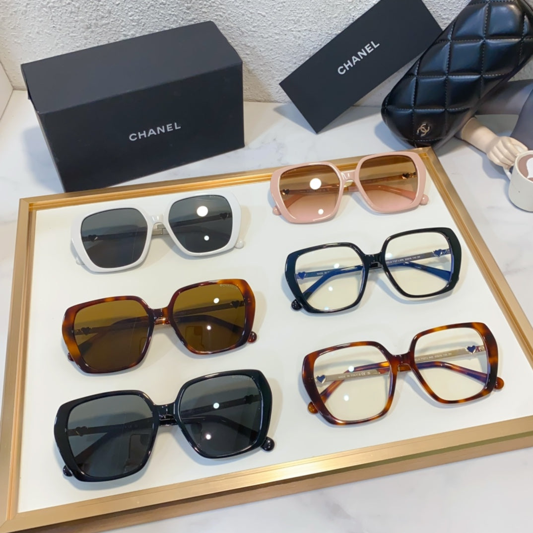 chanel advanced retro black frame large box anti blue light glasses yjb26