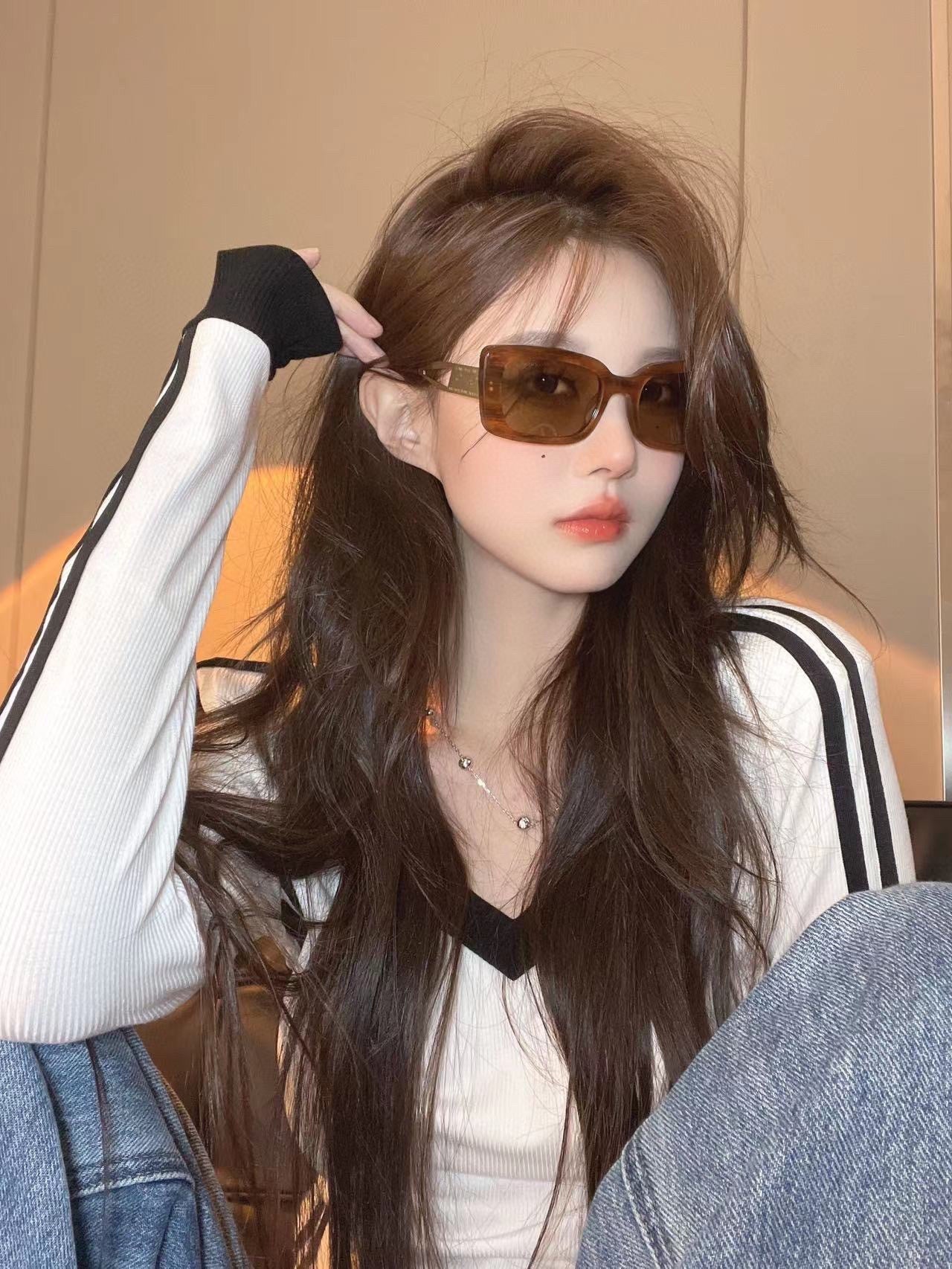 new personalized square black sunglasses with contrasting sun protection sunglasses yjb23