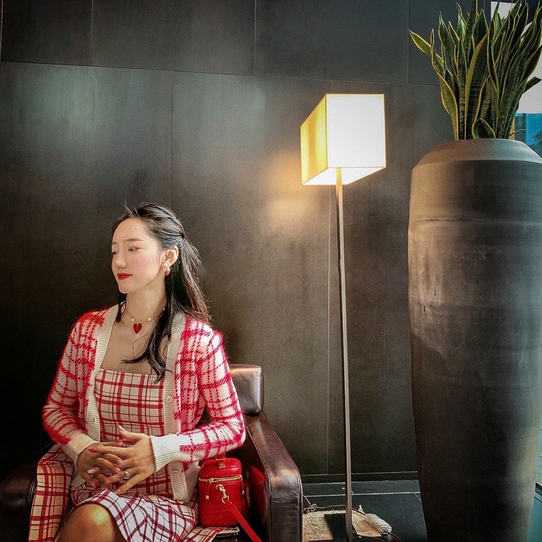 pearl red love frosted peach heart necklace xla114