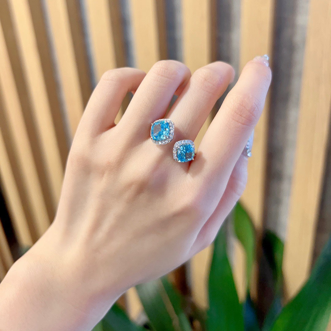 french navy gemstone 18k vintage ring jza49